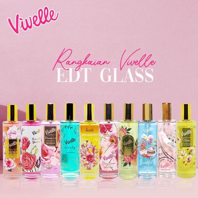 Xoxo- Vivelle Eau De Toilette Glass 100 Ml Parfum Elegan & Ngi Alami Bunga Cherry Mar Halal Bpom Cer