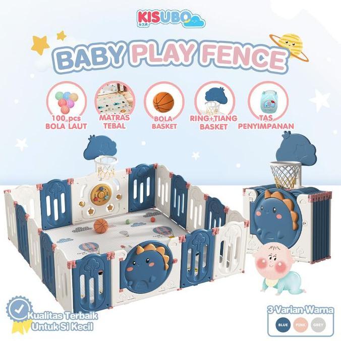 AMR KISUBO Dino Baby Play Fence Pagar Bayi Baby Fence Pagar Anak