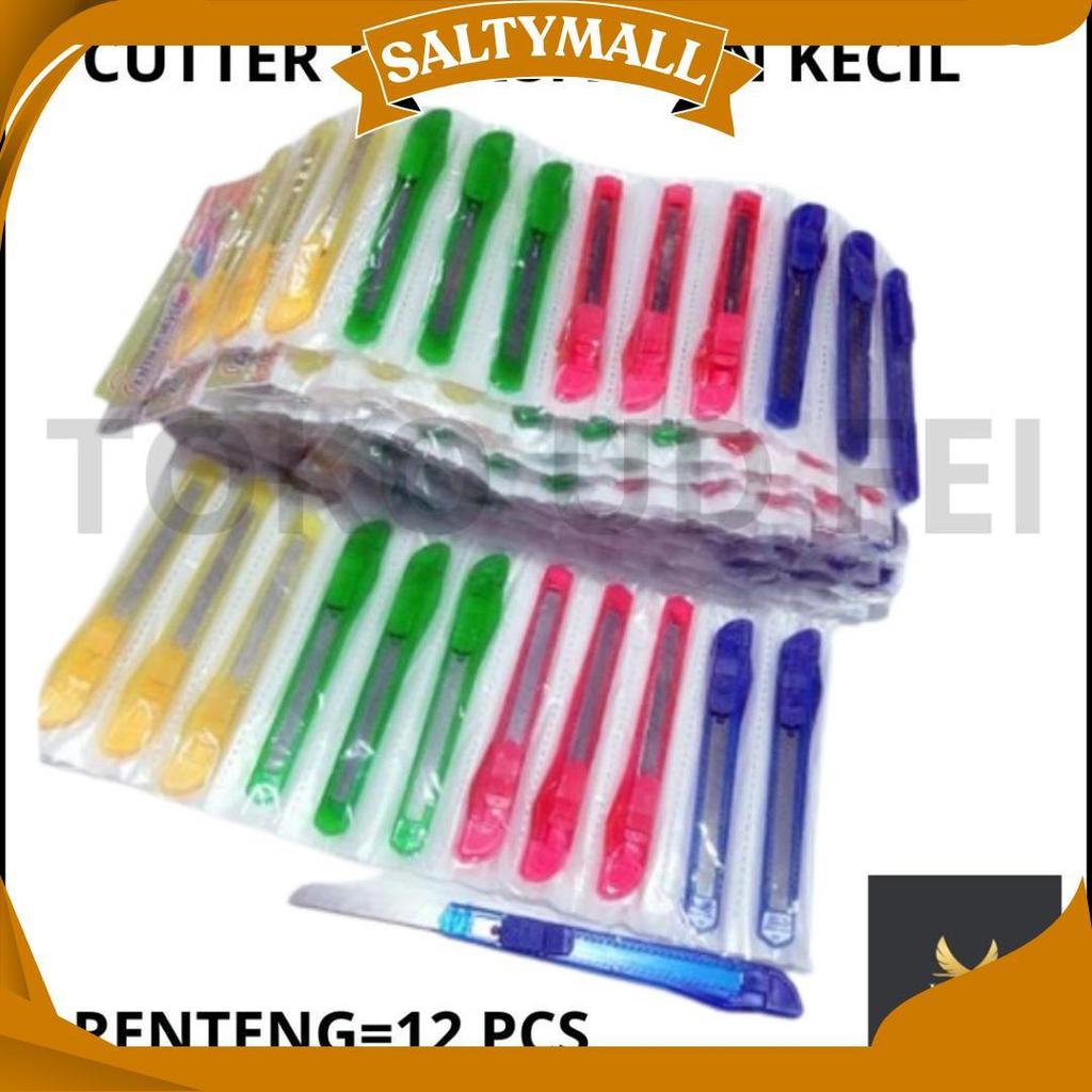 ( 1 RENTENG = 12 PCS) Cutter Kecil/ Cutter Kecil LINKO/ Cutter Renteng Kecil/ Cutter Kecil UDF