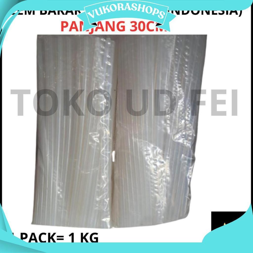 (1 KG 30CM LEM BAKAR INDONESIA) Lem Bakar Kecil/ Lem Tembak/ Lem bakar Panjang/ Lem Lilin Panjang UD