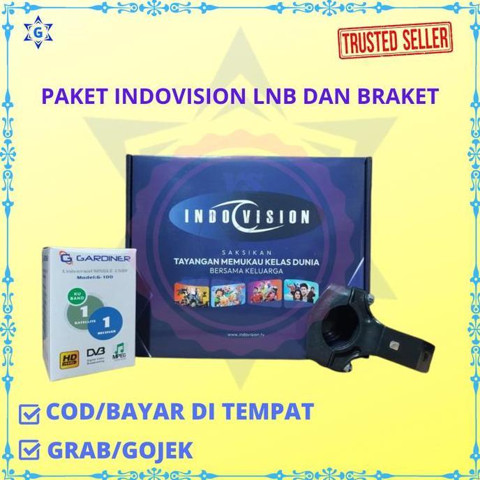 NEW PAKET RECEIVER INDOVISION LNB DAN BRAKET UNTUK PENGGANTI INDOVISION LAMA