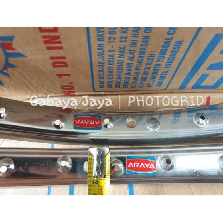 ERLONALIPEDIA VELG RIMS 24 MURNI SEPEDA MINI MTB. 36 HOLE. BESI CHROME. ARAYA SALE