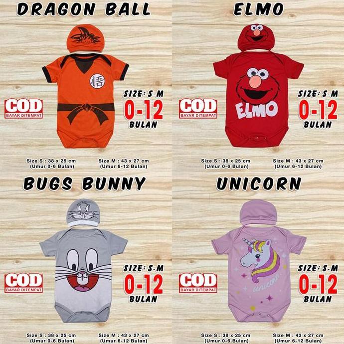 Bay- Jumper Bayi Karakter Baju Romper Set Jamper Kaos Pakaian Laki Laki Perempuan Newborn Profesi Bu