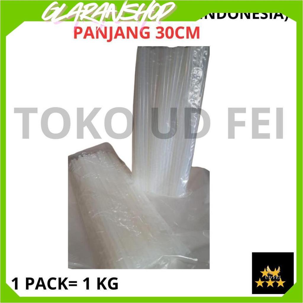 (1 KG 30CM LEM BAKAR INDONESIA) Lem Bakar Kecil/ Lem Tembak/ Lem bakar Panjang/ Lem Lilin Panjang UD