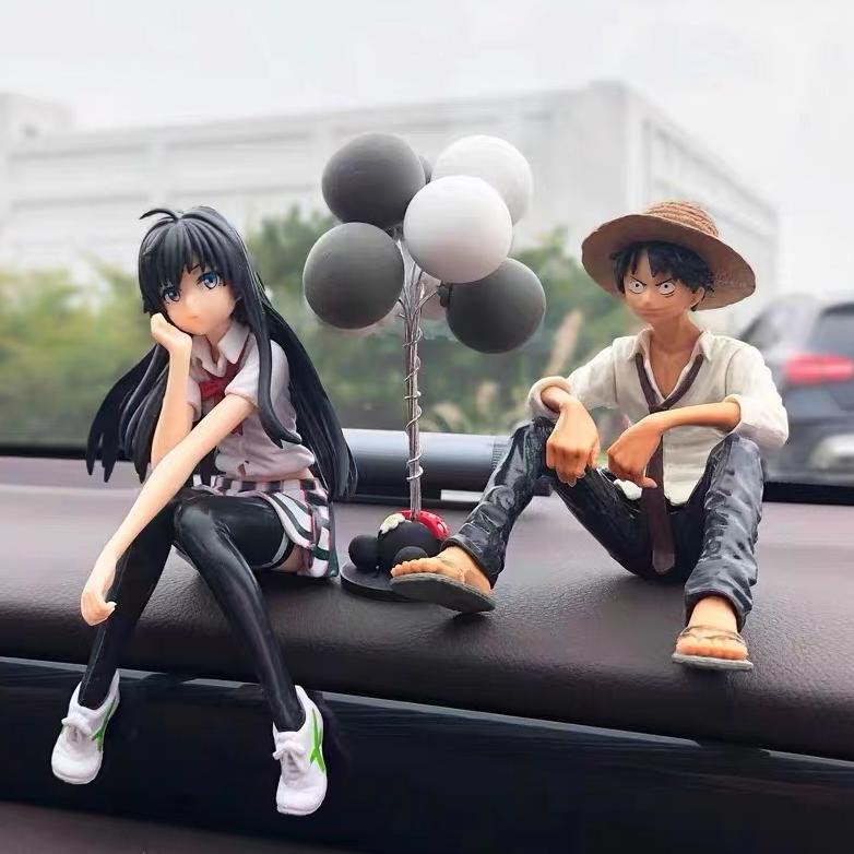Pajangan Dashboard Mobil Luffy & Snow /Aksesoris Dashboard Mobil / Boneka Figure Toy Box Untuk Pajan