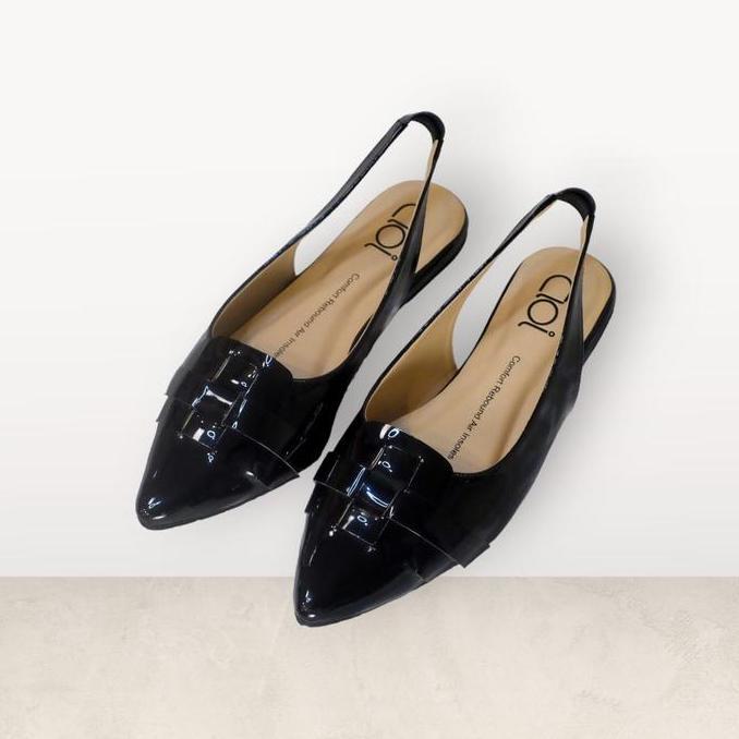 Cloi Daphne 01056 women sling back flat shoes in Black