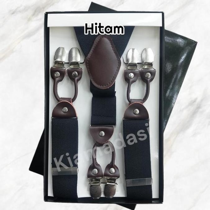 Suspender Pria Bretel Dewasa Suspender Hitam Fashion Suspender Anak Abu Coklat Tali Karet
