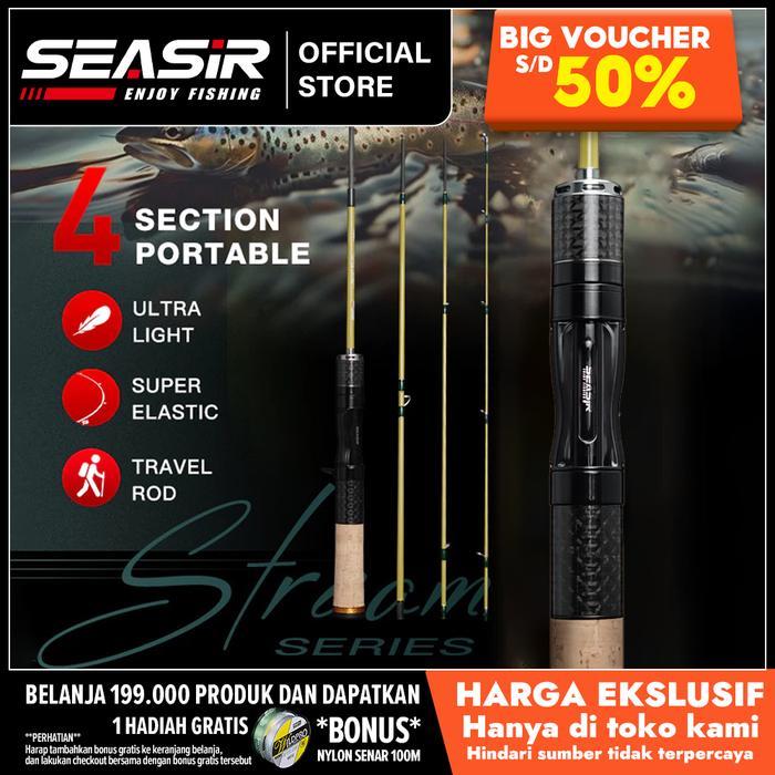 SEASIR Silent Stream Ejection BFS 4 Sections Fihsing Rods Carbon Fiber Travel Rod Z-Type Guide Rings