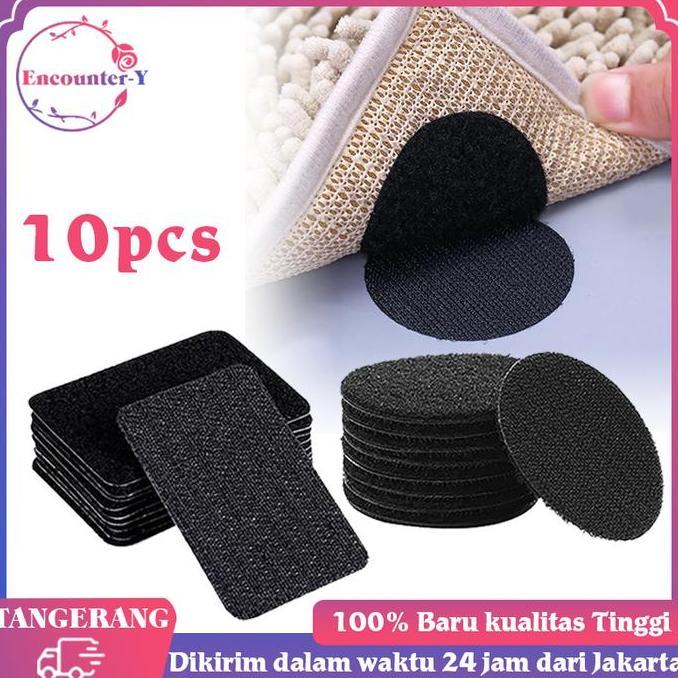 YUTUSAKA Velcro Perekat Bulat 10pcs Double Tape Velcro 6cm Velcro Tape Bulat Serbaguna Perekat Kain 