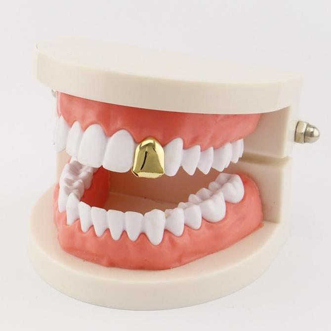 YUTUSAKA Gigi Emas Palsu Grillz Gigi Perak Hip Hop Style Gigi Hiphop Gigi Emas Gigi Palsu Perak