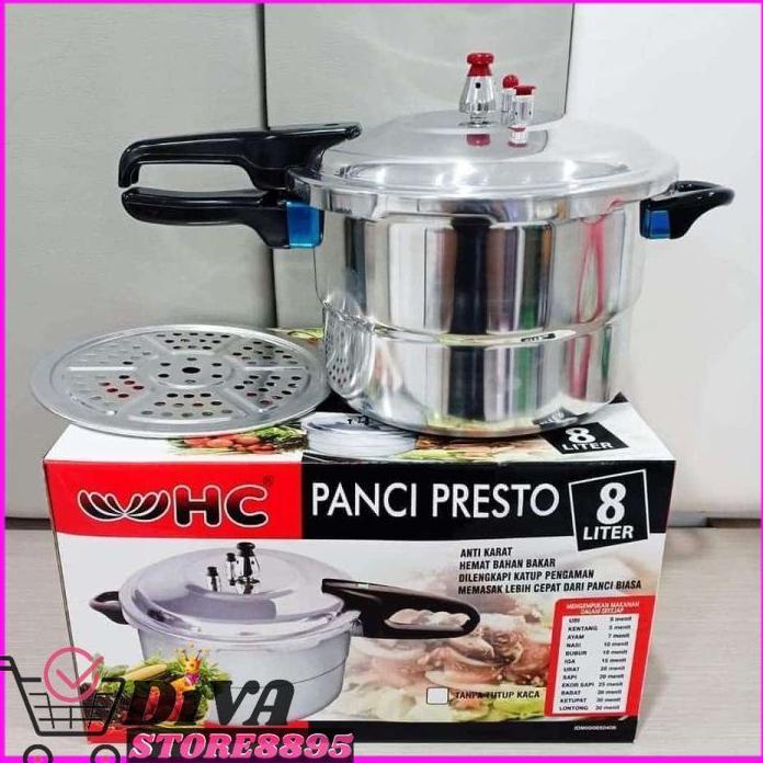 PRESTO HC /PRESTO HAPPY CALL 8 LITER WITH STEAMER PRESTO STAINLESS HAPPY CALL