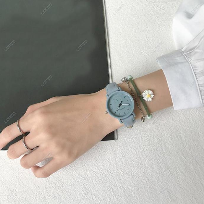 Loreo - Jam Tangan Wanita Retro Dial Bulat Analog Quartz Watch