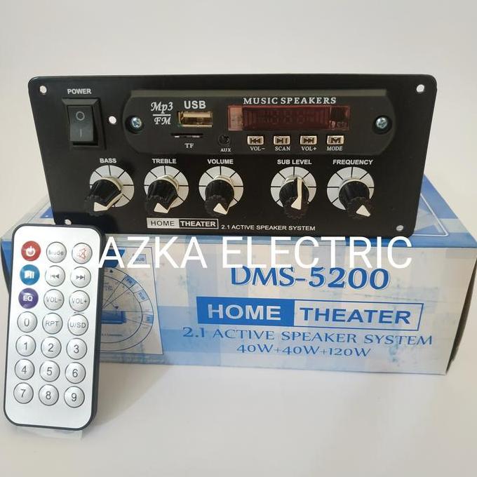 KIT POWER AMPLIFIER SPEAKER AKTIF 2.1 CHANNEL MP3 BLUETOOTH DMS 5200 BARU