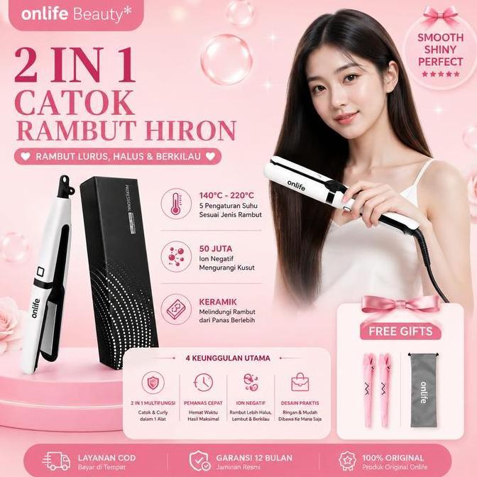Javonam8891 - Onlife 2In1 Hair Styler Hiron Catokan Ceramic Tourmaline Pelurus & Pengeriting