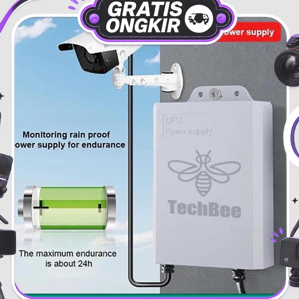 Techbee Ups 12V+5V 7800Mah Ups Mini 12V Untuk Wifi Ups Mini 12 Volt Ups Wifi Ups Cctv Ups Dc Mini Up
