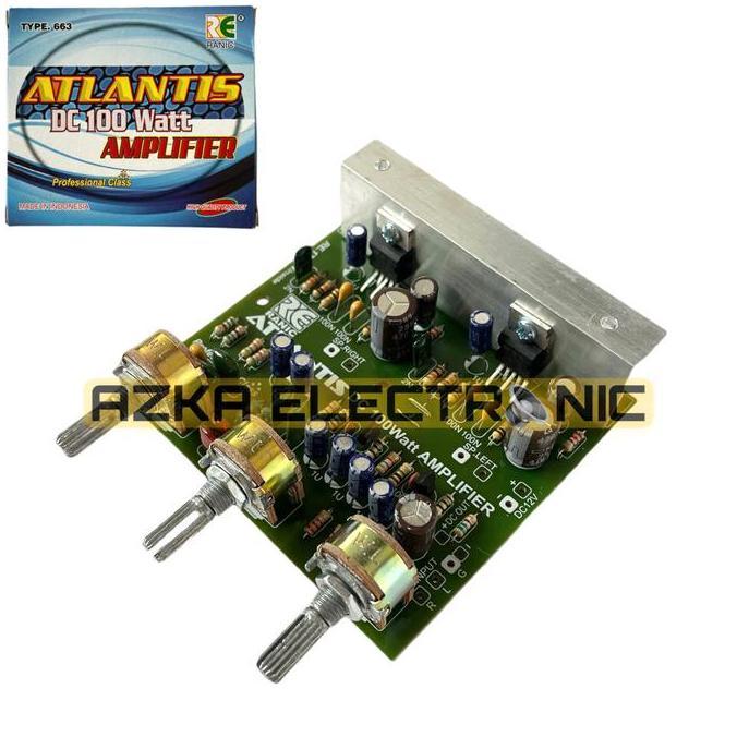 KIT POWER AMPLIFIER SPEAKER AKTIF STEREO 12V DC 100 WATT ATLANTIS HIGH QUALITY