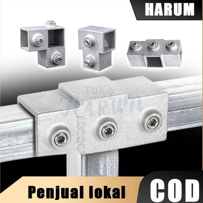 BEZEIN Sambungan Pipa Rak 20 Series Aluminium Konektor Tanpa Las Brackets Kuat untuk Pembuatan Lemar