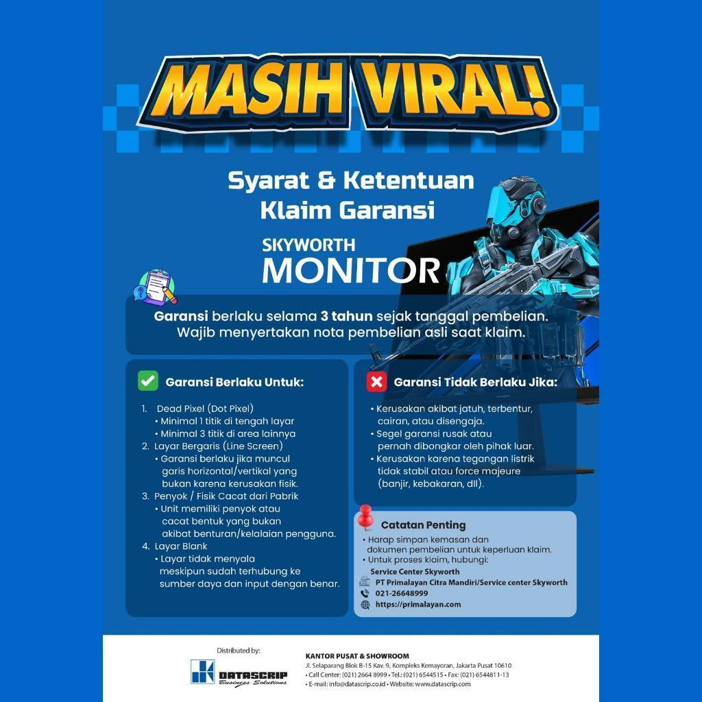 Skyworth Monitor Gaming 27 Inch 2K 180Hz H27G30Q