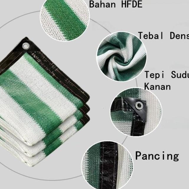 Jaring Paranet 95 Anti Uv Garis Hijau Putih Jaring Paranet Garis Hijau Putih Shading Net Tahan Lama 