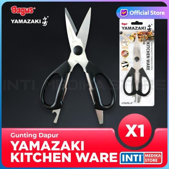 Bestseller- BAGUS - Gunting Dapur MULTIFUNGSI Anti Karat + PEMBUKA Tutup Botol | YAMAZAKI Kitchen Wa