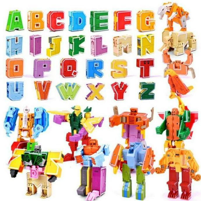 * Set Alphabet Robot Ori Toy Addict Mainan Digabung Bisa Jadi Megabotz *