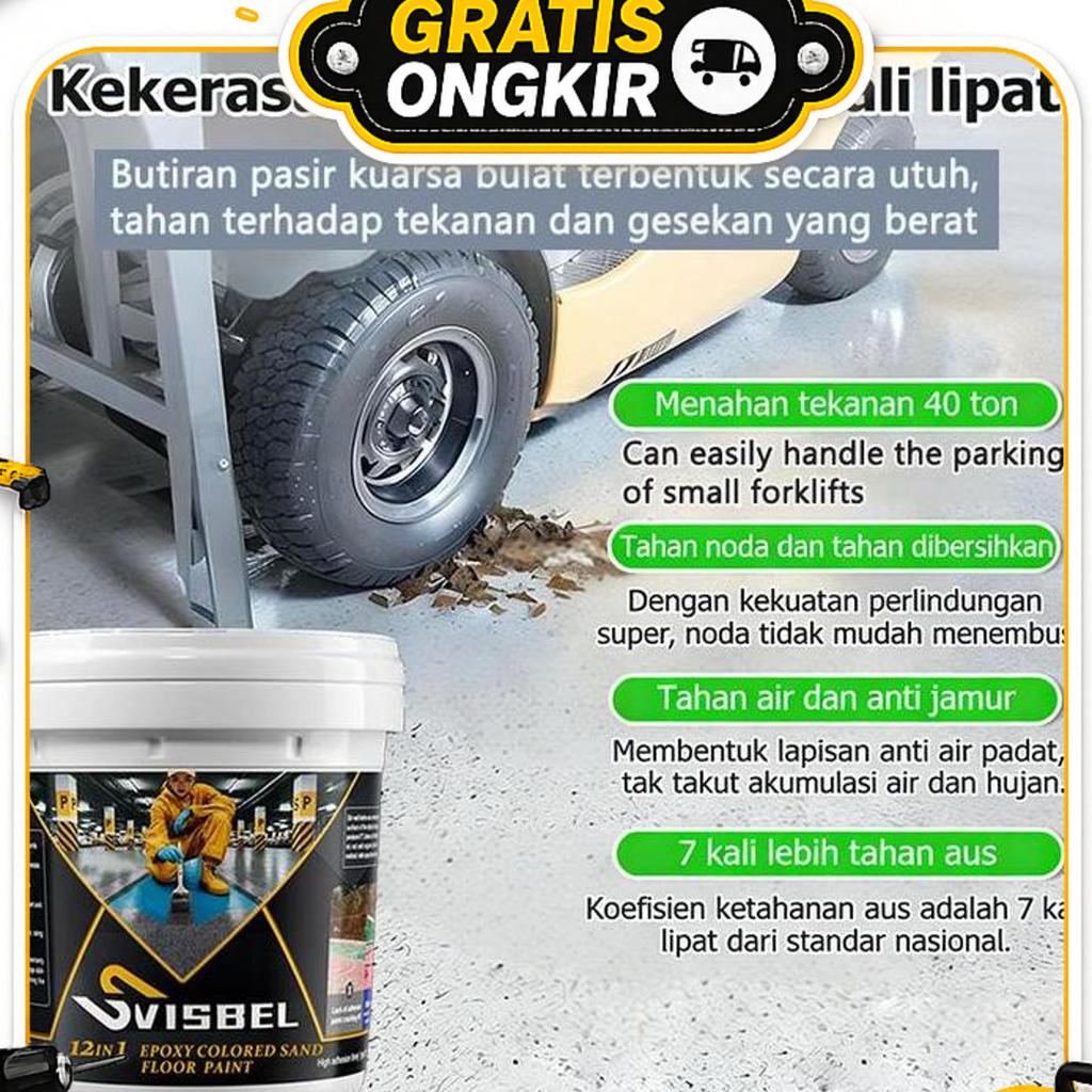 12-In-1 Cat Lantai Epoxy Lantai Semen 1Kg Cat Genteng Anti Bocor Anti Air Cat Lantai Seperti Keramik