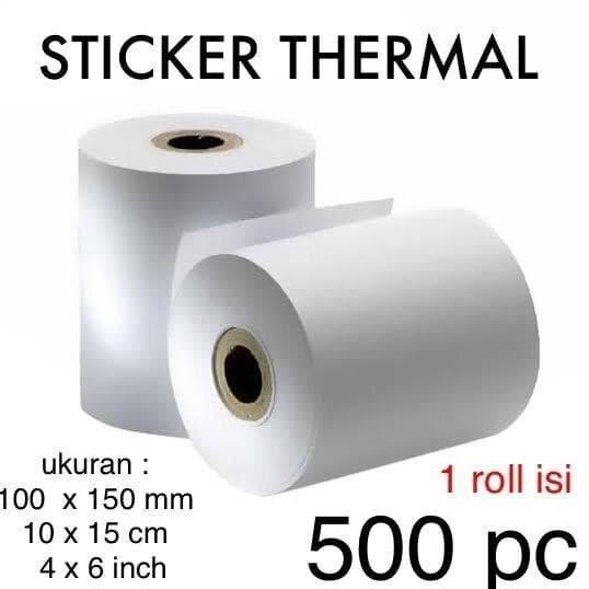 Papel - Label Barcode Winstar 100 X 150 Isi 500 Kertas Sticker Thermal Resi 100X150Mm Winstar Isi 50