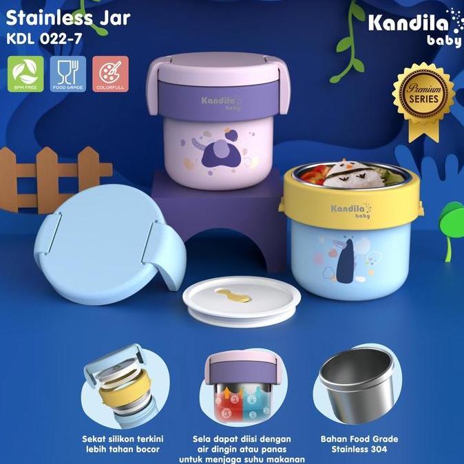 Kandila Baby Stainless Jar Thermos Tempat Penyimpanan Makanan Anak 450ml KDL 022-7 LM