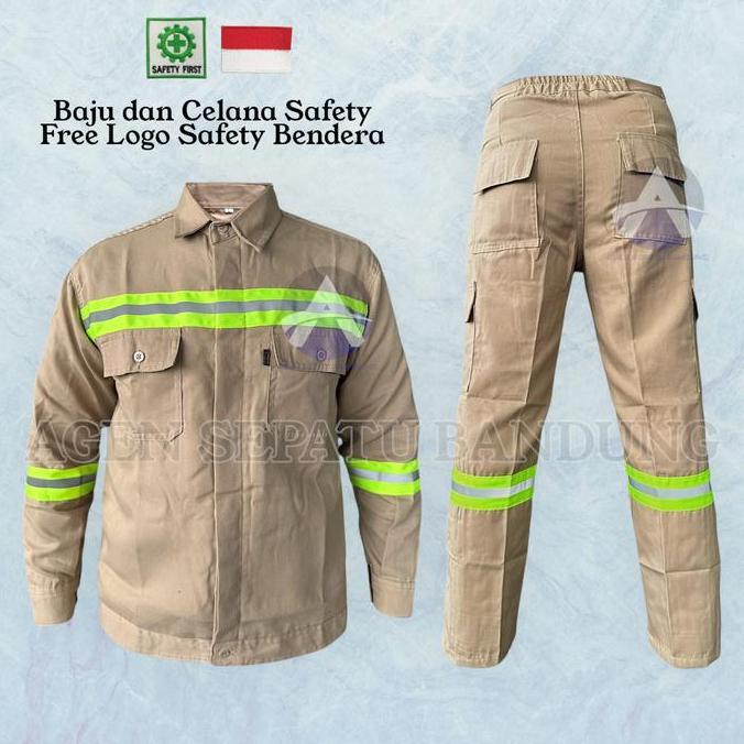 SETELAN Wearpack Safety Baju Safety Baju Kerja Bordir K3 dan Bendera Indonesia