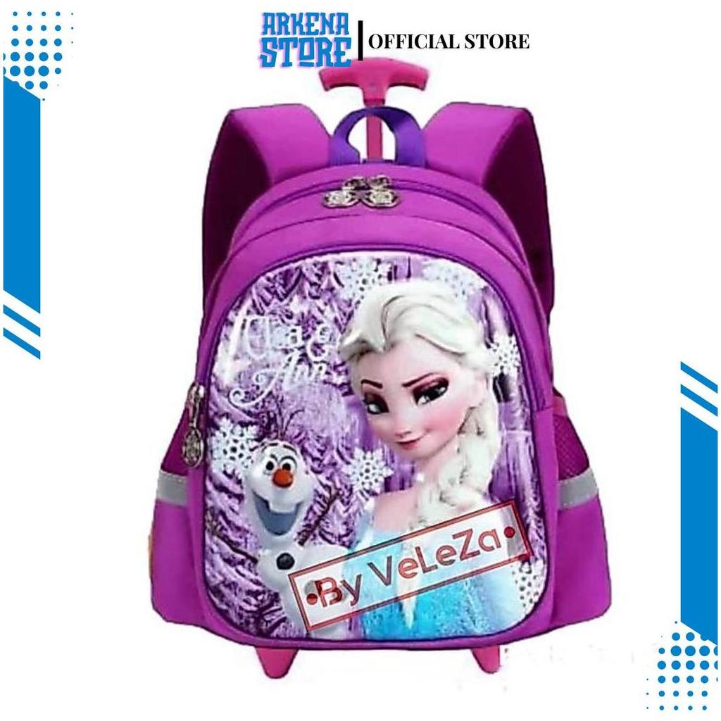 Tas Ransel Troli Anak Perempuan PAUD TK Karakter Frozen Elsa Tas Ransel Anak Tas Troli GD Ori