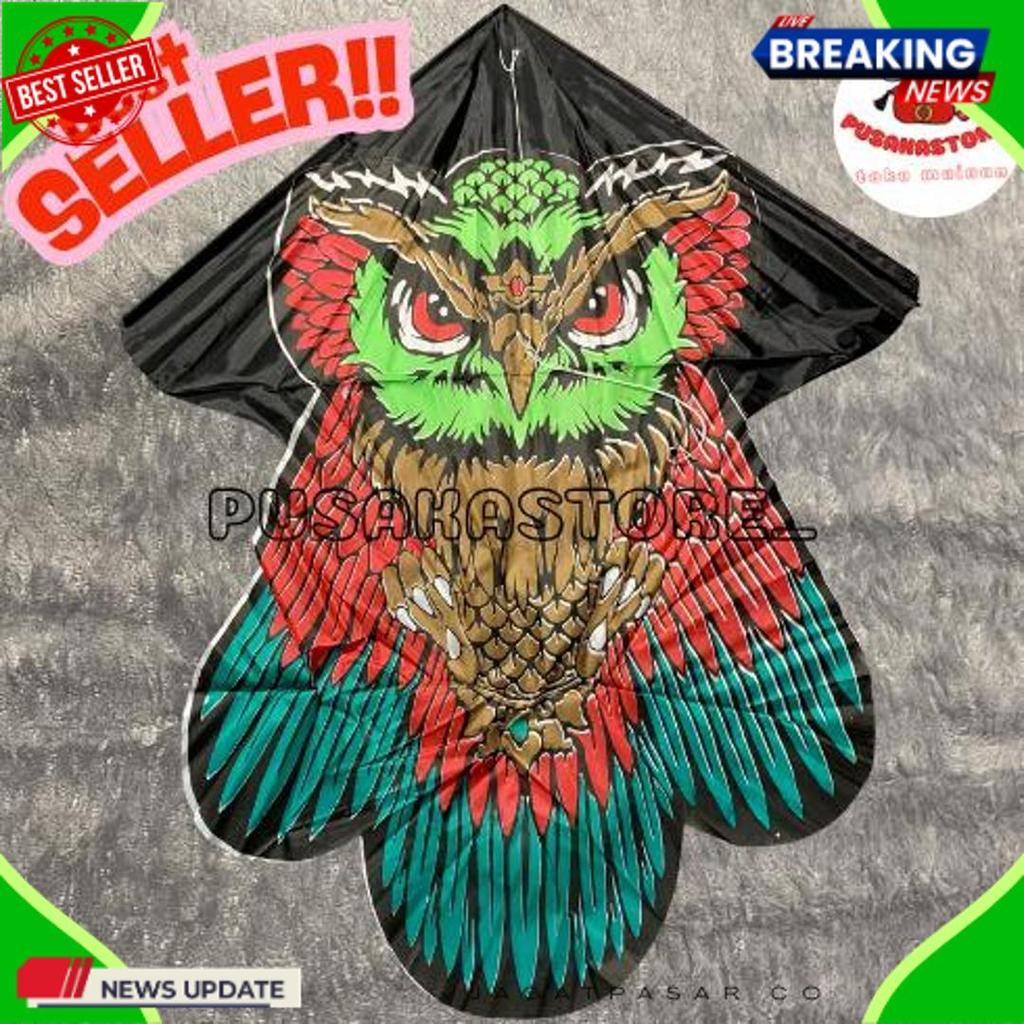 Sale Layangan Motif Kain- Motif Burung Hantu/ Barong Bali/ Superman/ Spiderman | Layangan Pantai