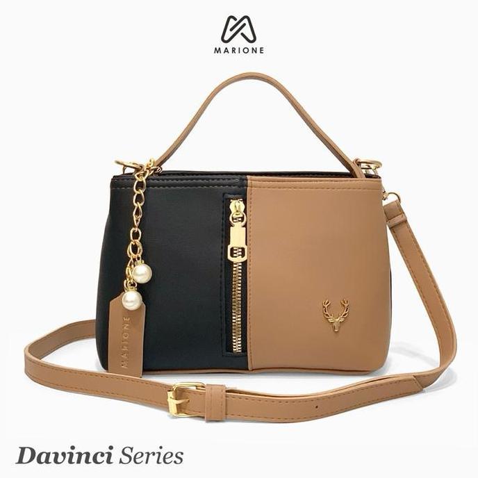 DS73 >> DAVINCI Tas Wanita Hand Bag Tas Selempang Wanita Slingbag Simple Elegant Kekinian Free Tali 