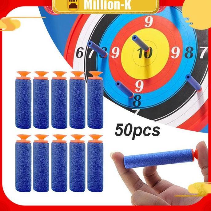 BITESKY1 Peluru Nerf 50PCS Peluru Busa Soft Dart Refill Peluru Mainan