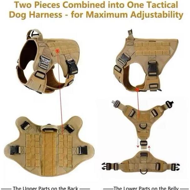 K9 Military Tactical Vest Dog Harness Rompi Militer Anjing Besar Kuat