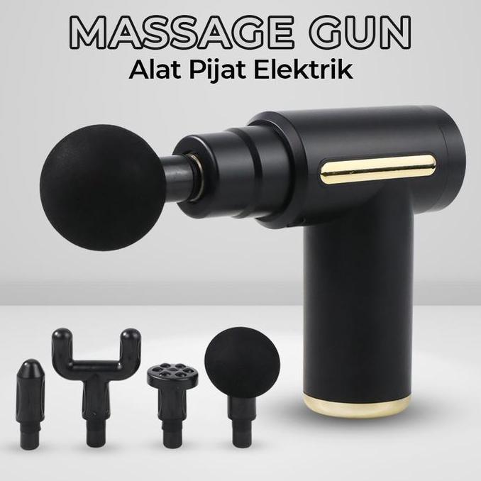 MVR Alat Pijat Massage Gun Vibra 6 Mode Kepala Mesin Pijat Portable