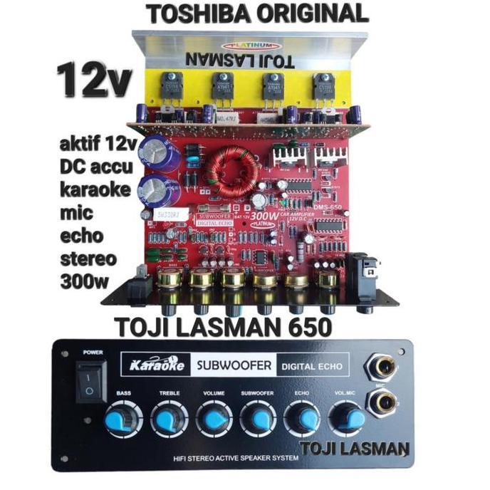 ( DMS 650 MINUS MP3 ) TOSHIBA ORIGINAL 650 12V DC AKTIF KARAOKE MIC ECHO SUBWOOFER 300W STEREO AUDIO