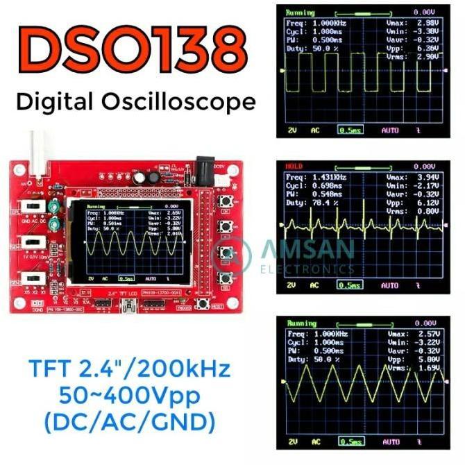 Dso138 Digital Oscilloscope 1Msps Osiloskop Dso 138 Terbaru !!!