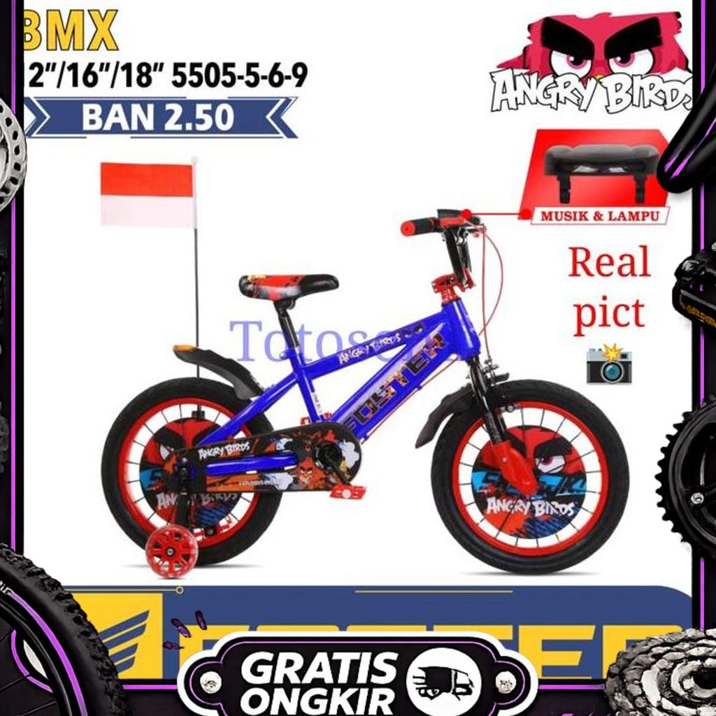 Sepeda Anak Laki Laki Bmx 18 Inch Foster 5505-5-6-9 Sepeda Ban 2.40 Sepeda Anak Terbaru