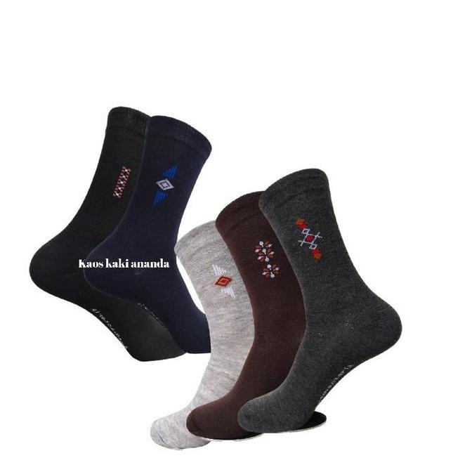 DS365 - Kaos Kaki 6Pasang Kaos Kaki Kerja Pria Dewasa Panjang Motif Warna Acak Tebal Antibakteria Le