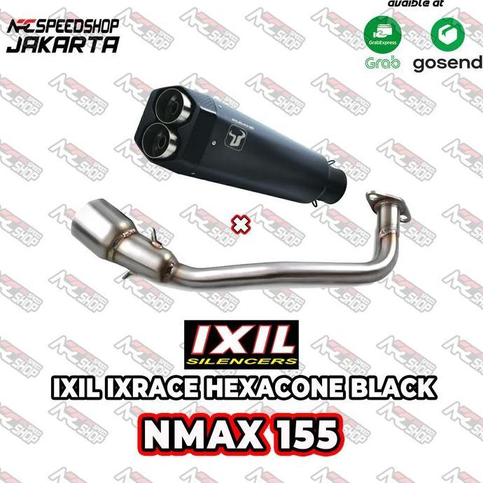VIRALL KNALPOT IXIL IXRACE HEXACONE BLACK NMAX 155 FULLSYSTEM ORIGINAL SPAIN //