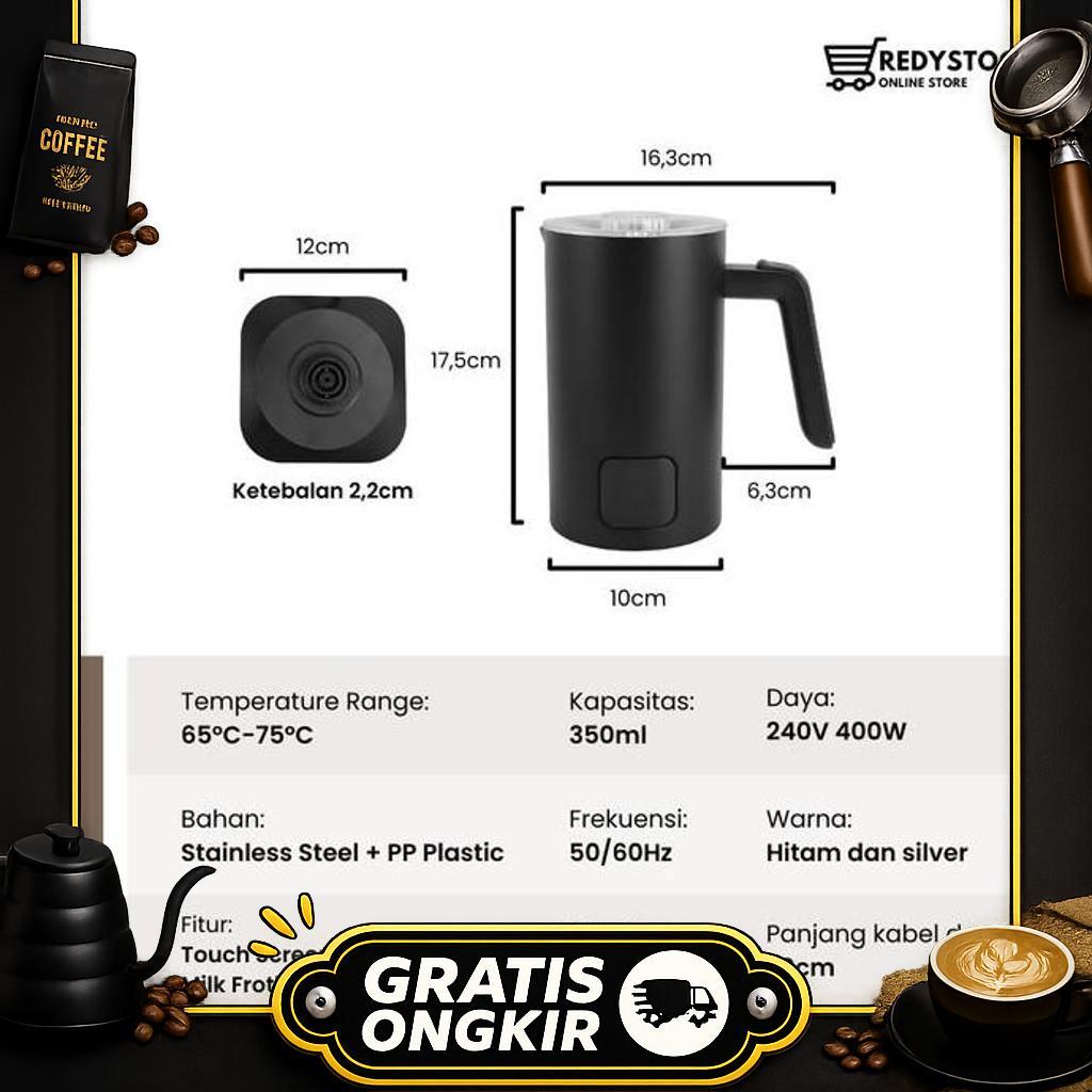 Milk Frother Steamer Susu Elektrik Otomatis Panas Dingin 350Ml Mf350