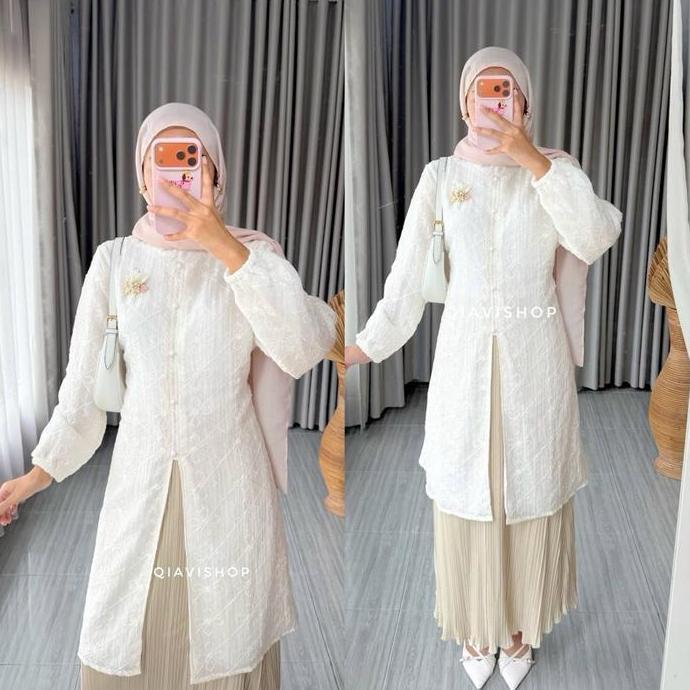 [CUCI GUDANG] Dita Tunik / Zoya tunik / Luna binar Tunik Ananda Tunic / Baju lebaran tencel bordir c