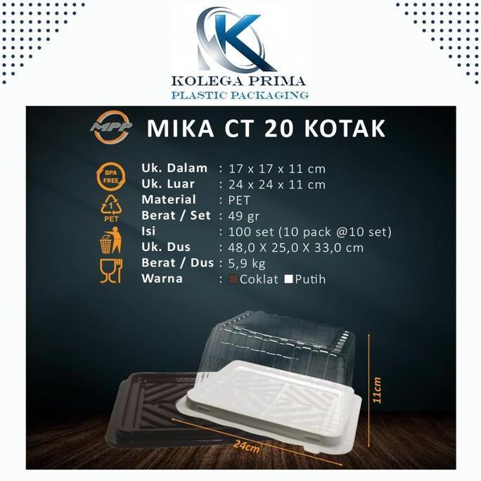 dBest- MIKA KUE TART/CAKE/BLACK FOREST kotak/persegi 20CM 10pcs