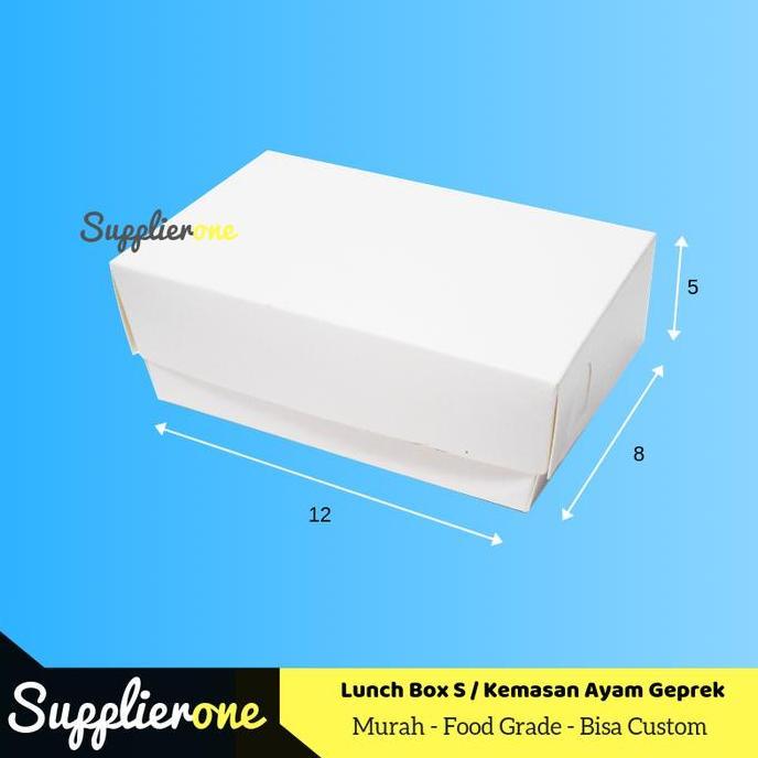 Bisaya- Lunch Box S Isi 50, Kemasan Ayam Geprek, Box Ayam Geprek, Dus Ayam Geprek