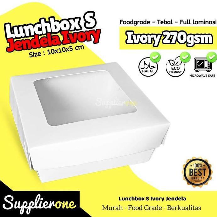 Bisaya- Lunch Box S Jendela Ivory Isi 50/ Lunch Box Paper / Paper Lunch Box