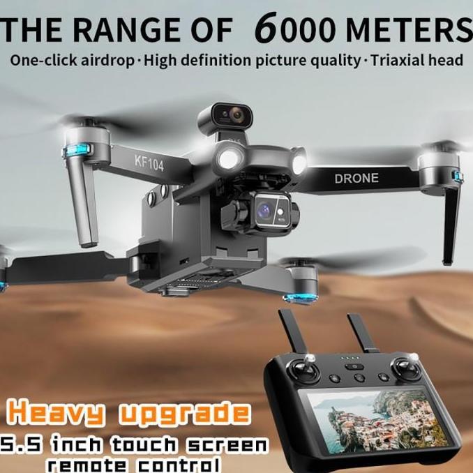 Kf104 Max 2 6Km Drone Gps 3-Axis Gimbal 4K Camera With Screen Display Remote Vs Drone Kf100 Max