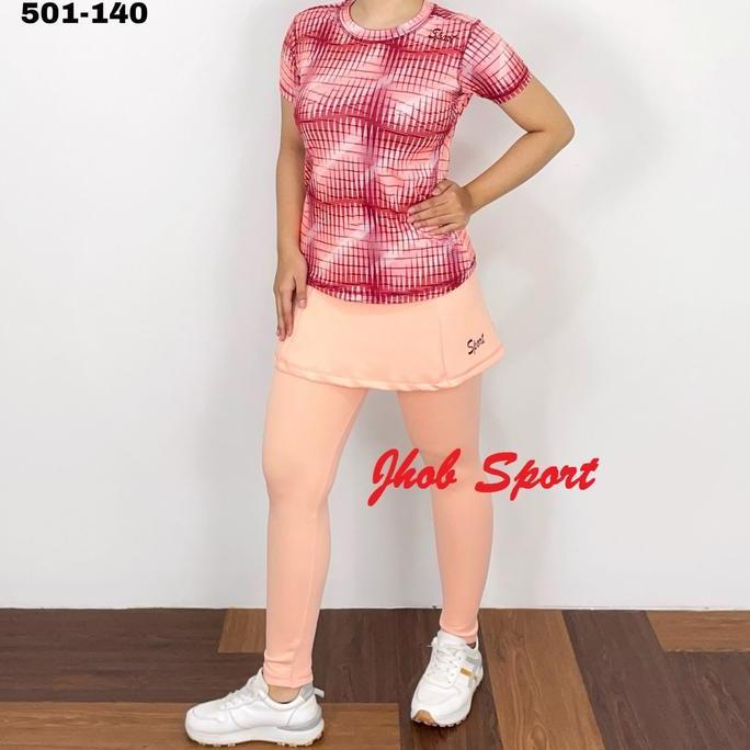 SETLAN LEGGING ROK WANITA OUTDOOR/SET BAJU SENAM WANITA /SET LEGGING TOK PANJANG/LEGGING ROK SENAM M