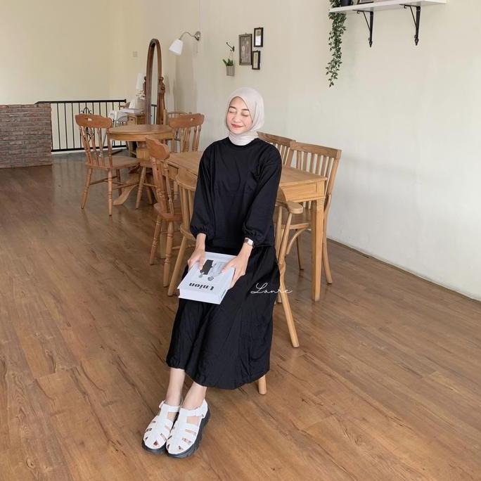 Sovia Oneset Rok Bahan Kaos Cotton Combed By Lanre Setelan Lucu Katun Simple Muslim Cantik  Baju Pan