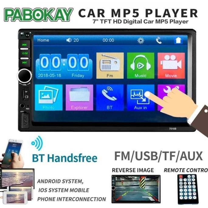 LADHUVHI HEAD UNIT 2 DIN CAR MP5 PLAYER 7 INCH KAMERA BELAKANG