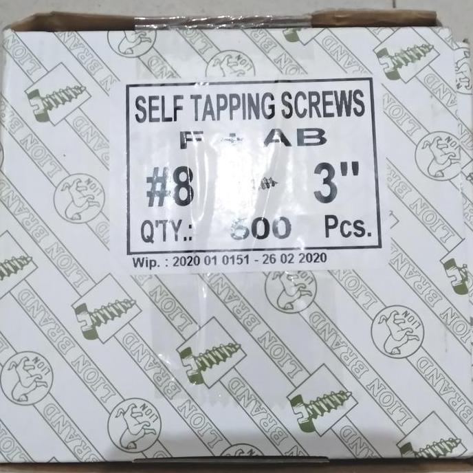 TERMURAH - Sekrup Tapping FH 8x3 /Sekrup Tapping kepala Rata/Sekrup Tapping Box